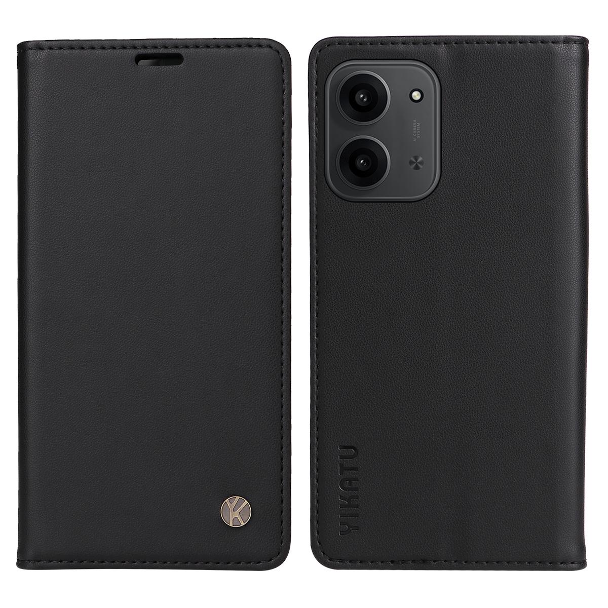 

Для Xiaomi Redmi 15C 4G (173мм) Чехлы для телефонов YIKATU Магнитная застежка PU кожа Мобильный чехол Black