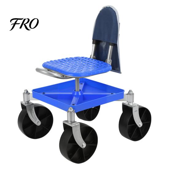 Gardening Work Seat Rolling Seat, Height Adjustable Garden with Wheels, Heavy Duty Cart Tool Storage Tray for Seniors Yard Patio Work, 330