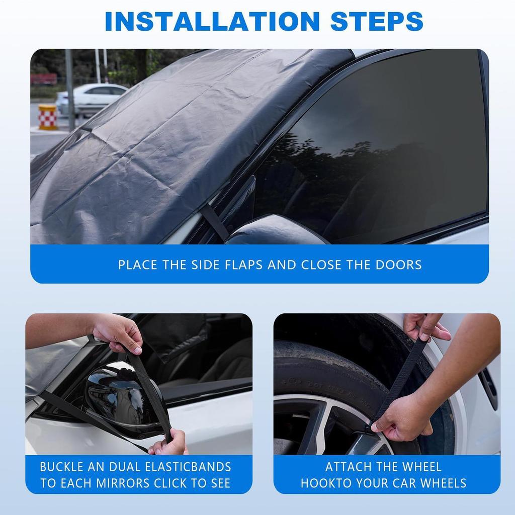 Pokrowiec na śnieg na przednią szybę samochodu Tkanina Oxford Pokrowiec na śnieg na przednią szybę Pogrubiona osłona przeciwsłoneczna na przednią szybę do dojazdów do pracy Zima Na zewnątrz