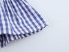 2025 Spring Women's European & American Style Striped Tie-Up Ruched Waist Top
