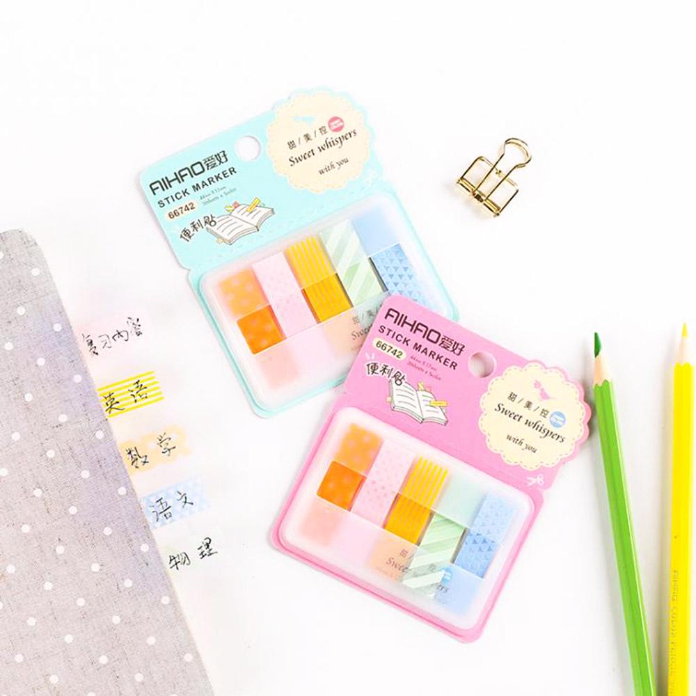 2pcs Color Random Fashion Cute Colorful Index Style Sticky Notes Memo Pad Paster Stickers