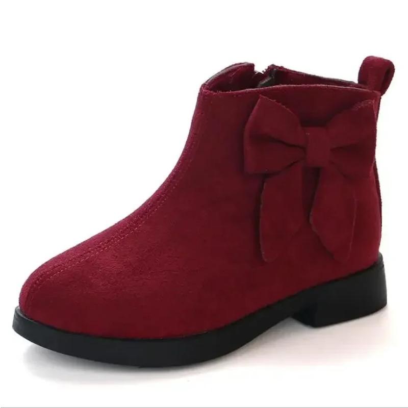 2025 Girls Fashion Boots Leather Sport Shoes For Girls Children Warm Boots Fashion Soft Bottom Princess Snow Boots Kids Sneakers