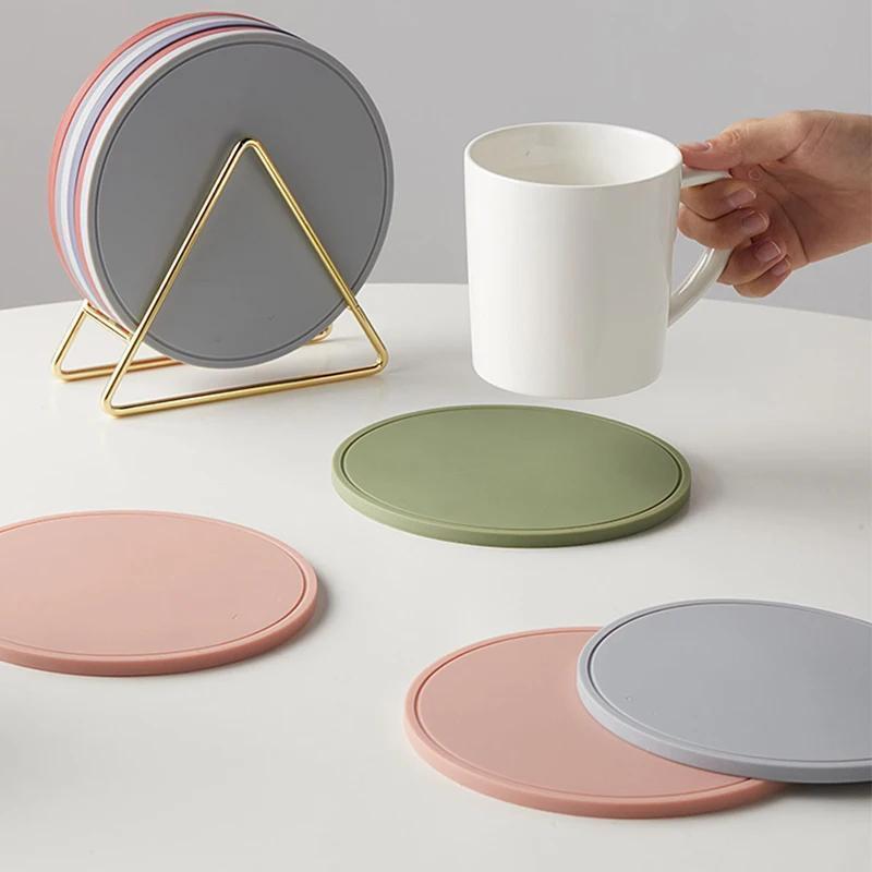 1pc 15cm Round Waterproof Non-slip Heat-Resistant Mat Cup Coaster Cushion table Placemat Pot Bowl Holder Kitchen Accessory