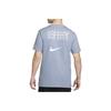 Nike Logo Printed Crew Neck Short Sleeve T-Shirt for Men Blue