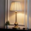 Gold Table Lamp Sleek with Off White Lampshade for Bedroom, Bedside, Living Room, Home Decoration Pack of 1 Led Bulb Included