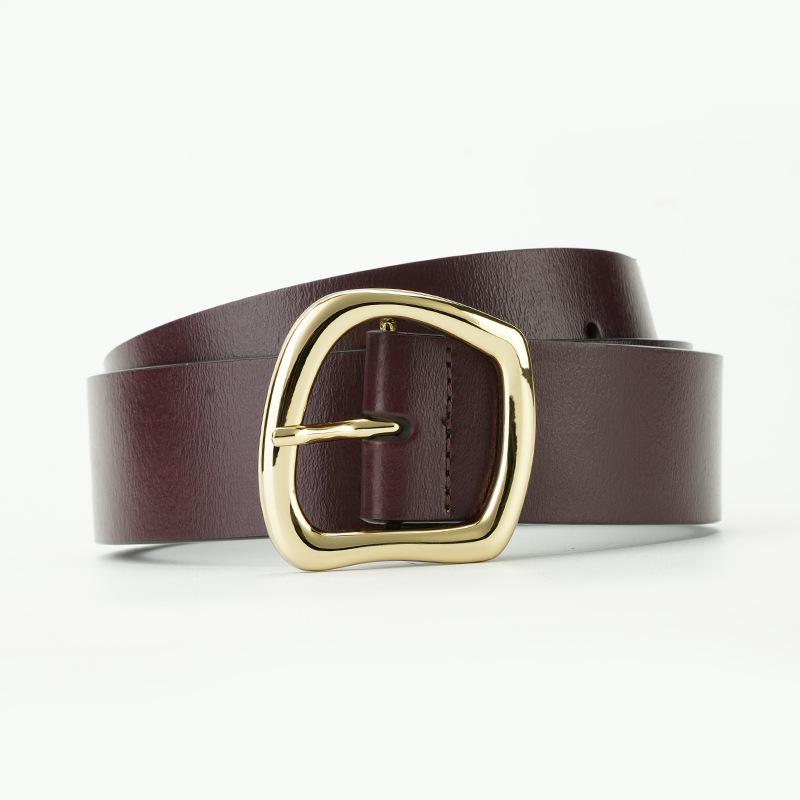 Men's Genuine Leather Belt Simple Pin Buckle Belt