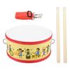 Double Sided Instrument Hand Drum Toys Montessori Wood Kids Drum Toys  Children Baby
