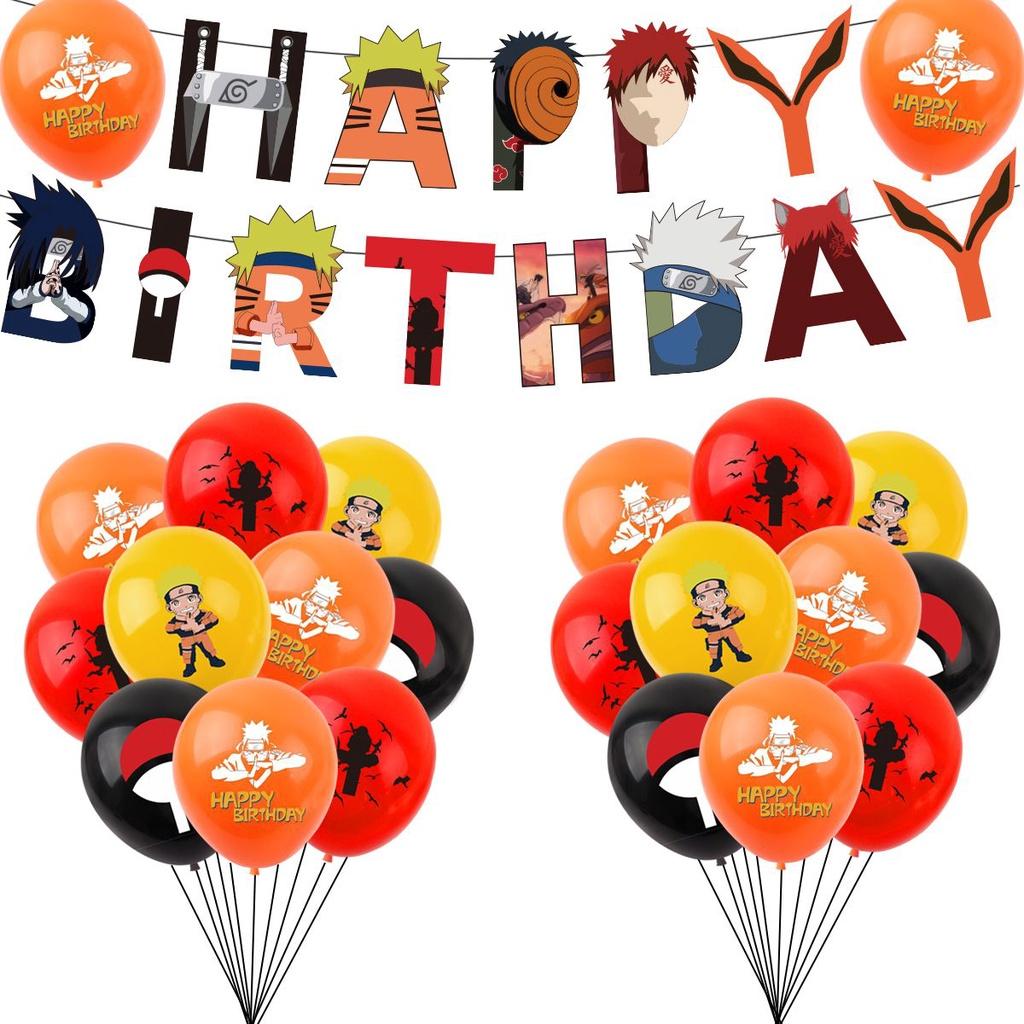 Anime Themed Naruto Birthday Party Ballon Banner Cake Topper Decoration Party