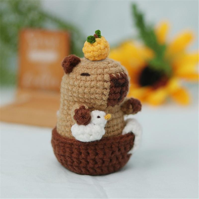 Animal Keychain Crochet Set Knitting Supplies with Step-by-Step Video Tutorial Instruction for Beginner Kid Adult