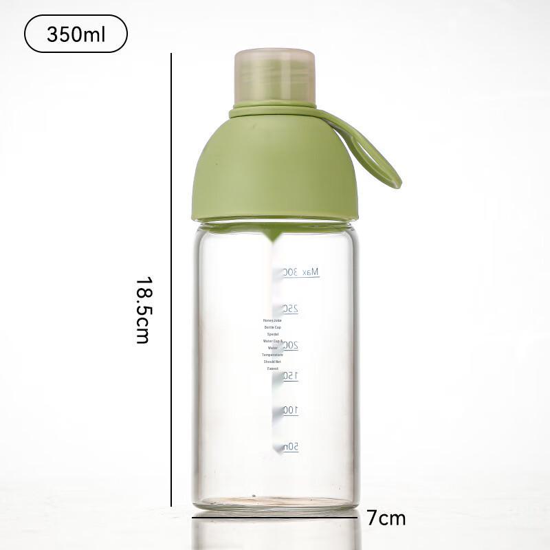 Shangqi Glass Water Bottle with Time Scale and Carrying Strap