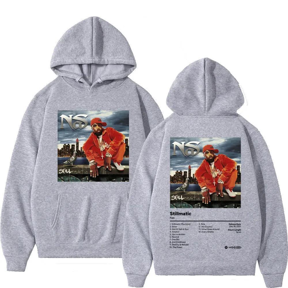 Rap Artist NAS Music Album Stillmatic Print Hoodie Harajuku Hip-hop Sportswear Men and Women Fashion Casual Loose Hoodie