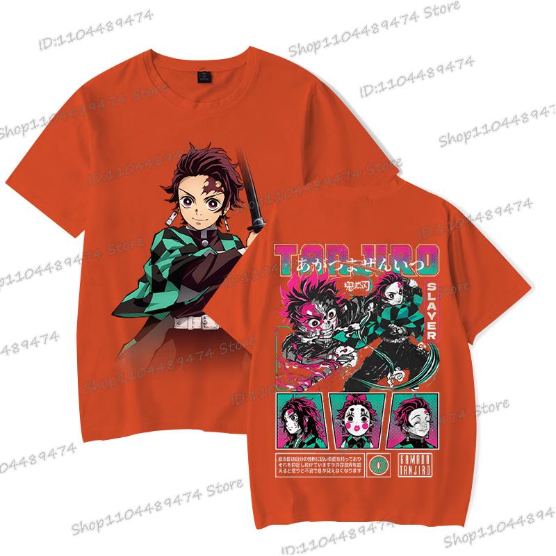 Japanisches Anime Kimetsu No Yaiba T-Shirt Tanjiro Kamado Grafik Herrenbekleidung Vintage Hip Hop Kurzarm Unisex T-Shirts Geschenke