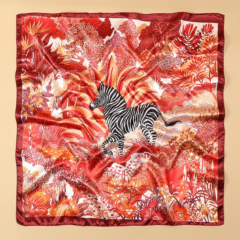 Women Spring Summer Square Scarf 90*90cm Satin Silk Scarves Headscarf Female Foulard Beach Bandana Ladies Neckerchief Hair band