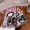 Luxury Magnetic Glitter Shockproof Phone Case For iPhone 16 15 14 13 12 11 Pro Max Plus Glass Lens Protection Acrylic Back Cover