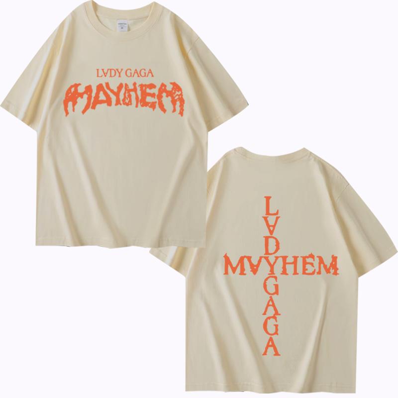 Lady Gaga Mayhem New Album T Shirt men women Oversized 100% Cotton cool Hot sale short sleeve Summer print Unisex plus size tops