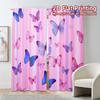 Set Of 2 Contemporary Flat Printing Jit Curtains Without Rod Butterfly Veil Popular Versatile Polyester Fabric Curtain