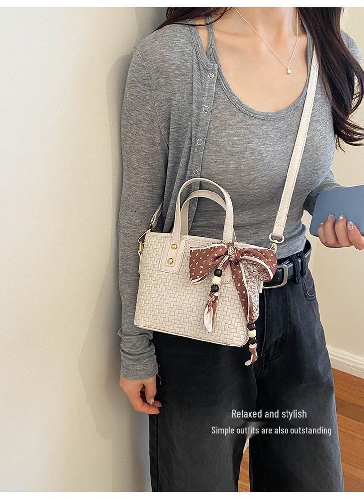 Women's Woven Texture Bucket Bag - 2026 Single Shoulder Cross-Body Handbag with Trendy Design