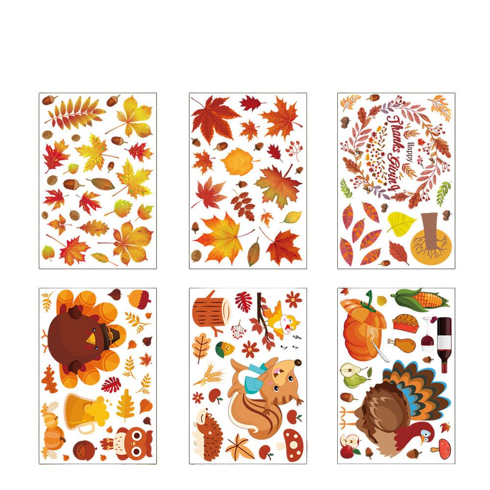 Autumn Window Stickers Maple Leaf Stickers Thanksgiving Decor