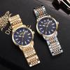 Business Style Men's New Round Large Dial Steel Strap Quartz Watch High-end Atmosphere Birthday Gift.
