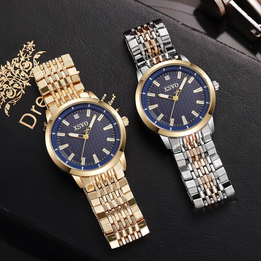 Business Style Men's New Round Large Dial Steel Strap Quartz Watch High-end Atmosphere Birthday Gift.