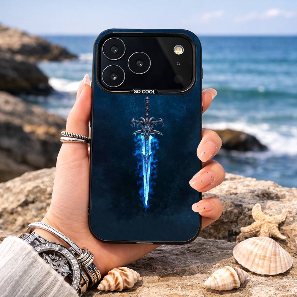 W-World of W-Warcraft Phone Case For iPhone17 16 15 14 13 12 Pro Max Grey Black Matte Laser Metallic Aurora Funda