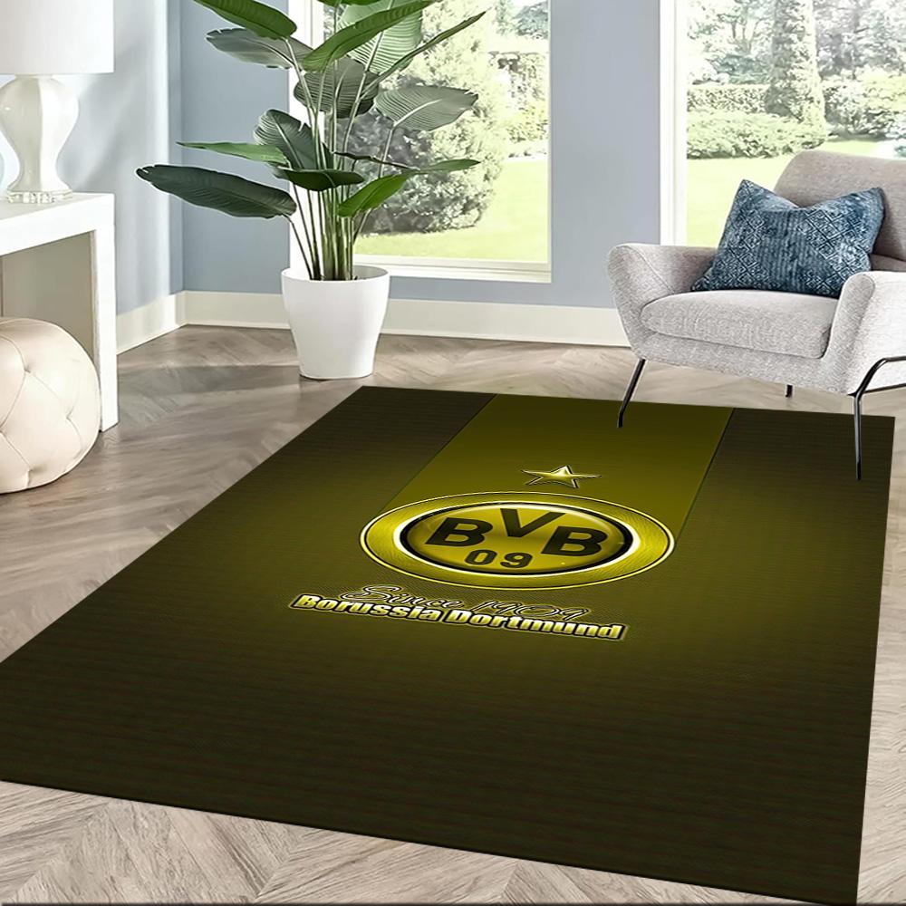 Borussia Dortmund Floor Mat Perfect For Foyer Hallway Decorate Room Playrooms Antislip Rug Decorate Offices