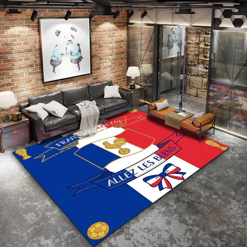 World Cup Football Pattern Square Carpet,Area Rug,Carpet Rug for Living Room Bedroom Sofa Playroom Decor,Non-slip Floor Mat,Holiday Birthday Gifts