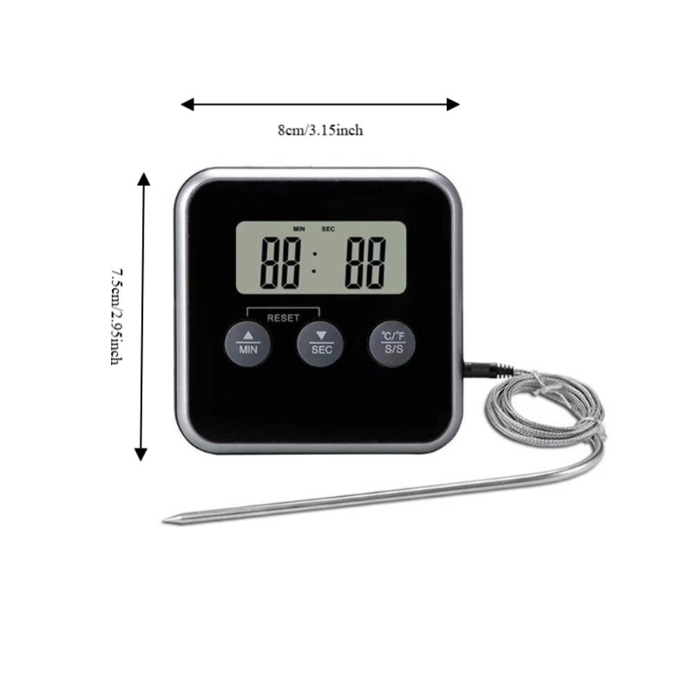 Long Probe Digital Food Thermometer Timed Waterproof Grill Temperature Tester Battery-powered Convertible Units