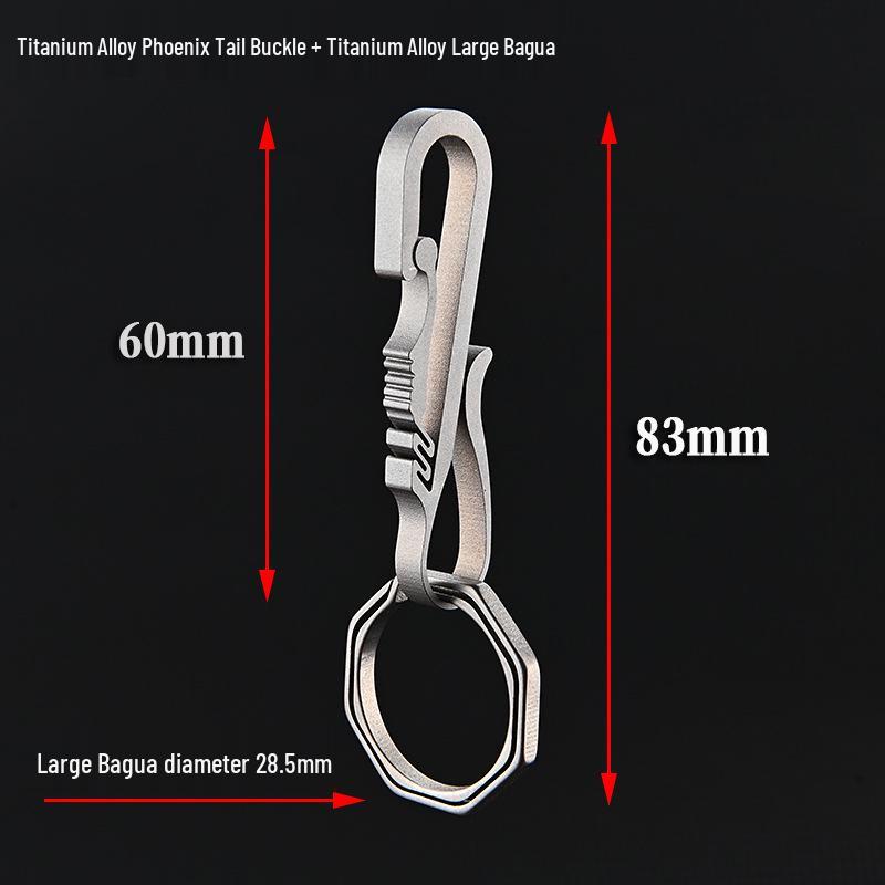 Titanium Phoenix Tail Quick Release Keyring & Backpack Buckle