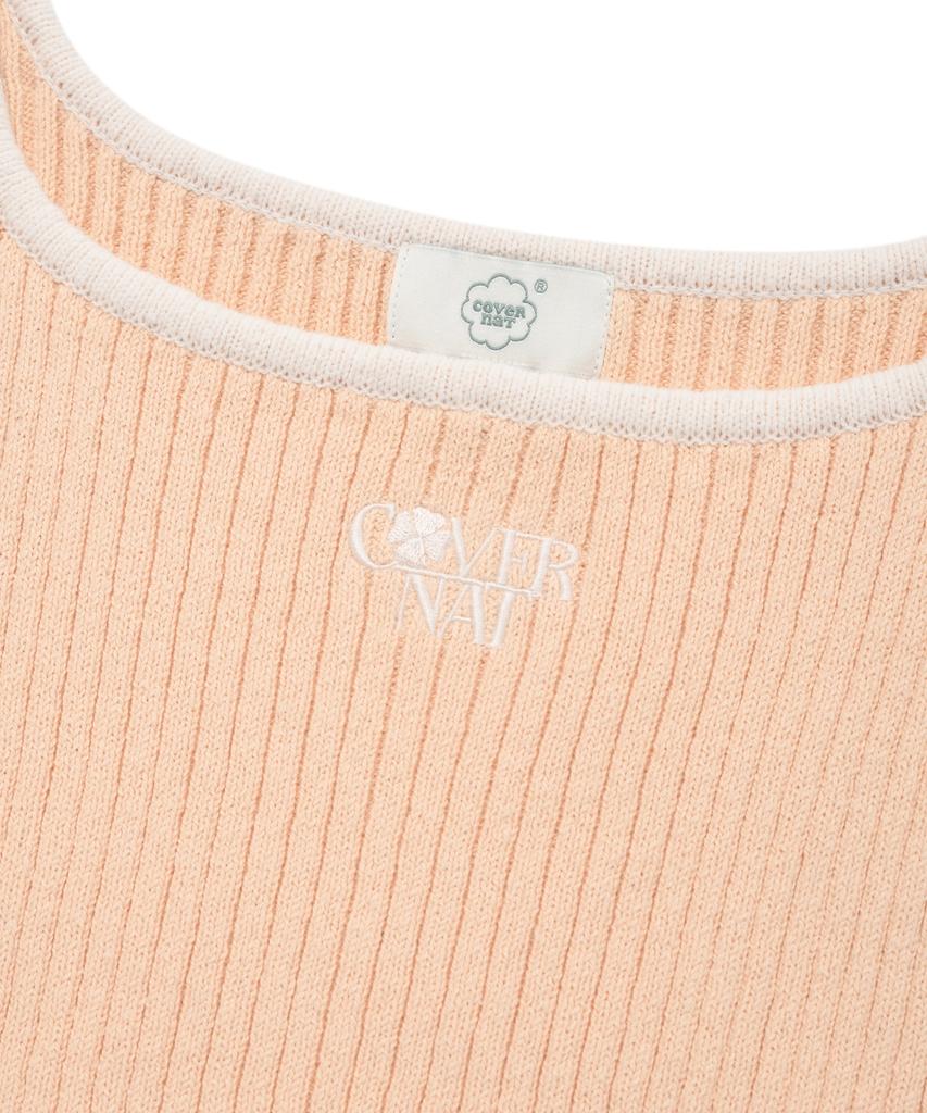 COVERNAT WOMAN Rib Sleeveless Knit Salmon