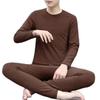 Men's Plus Size Fleece Lined Velvet Thermal Pajama Set - Top & Bottom for Casual Autumn Wear