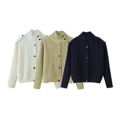 European and American Women's Clothing, Fashionable and Versatile, Loose and Thin Turtleneck Knitted Cardigan, Sweater and Jacket