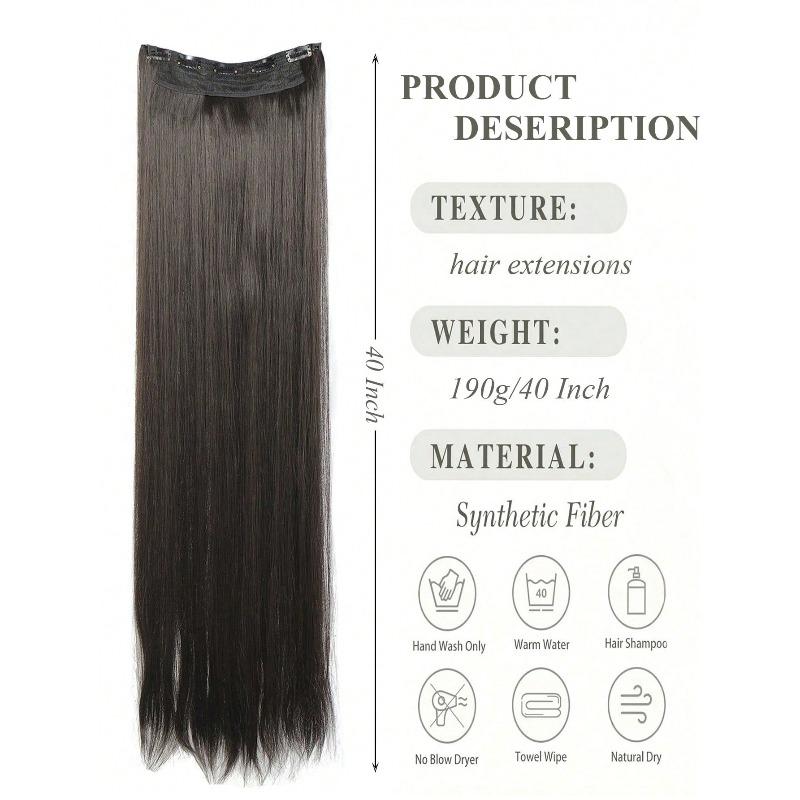 Damen Clip-In Haarverlängerungen, Mehrlängen Ombré Synthetische Haarsträhnen für tägliche Pferdeschwanz-Zopf-Frisuren
