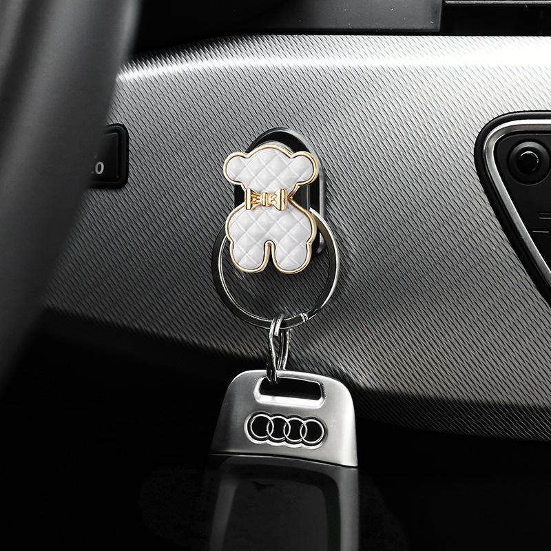 Mini Hook In The Car Center Console Seat Back Camellia, Bear, Multi-functional Storage ABS Data Cable Small Hook Auto