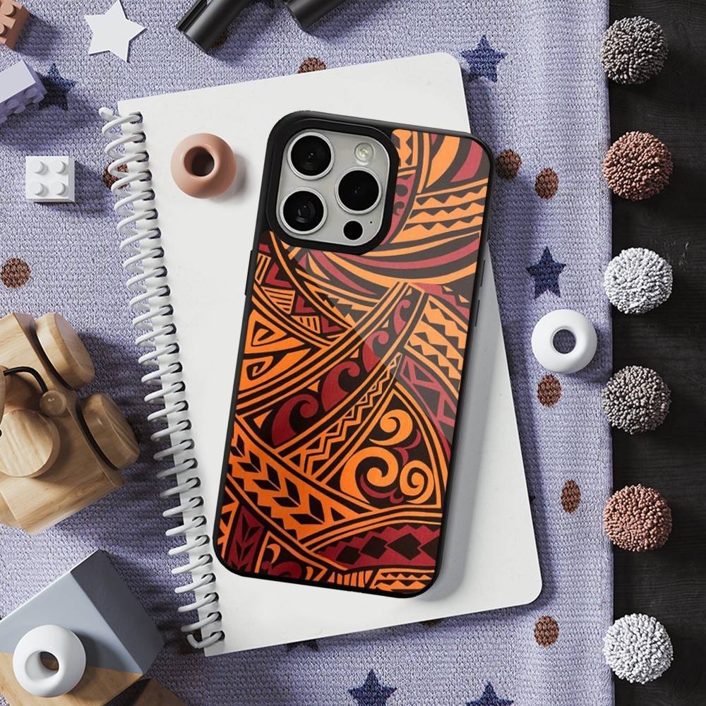 

Polynesia Maori Tribal For iPhone 15,Mini,13,12,Pro,16,17,Max,11,14,Plus,For Magsafe,Magnetic Wireless Charging Case iPhone16PROMAX