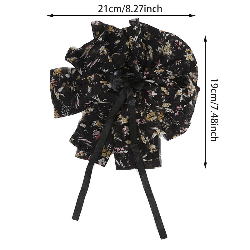 New Bowkont Hair Claw Clip For Women Crab Clamp Barrettes Girls Party Hair Accessories Sweet Floral Chiffon Shark Clip Hair Claw