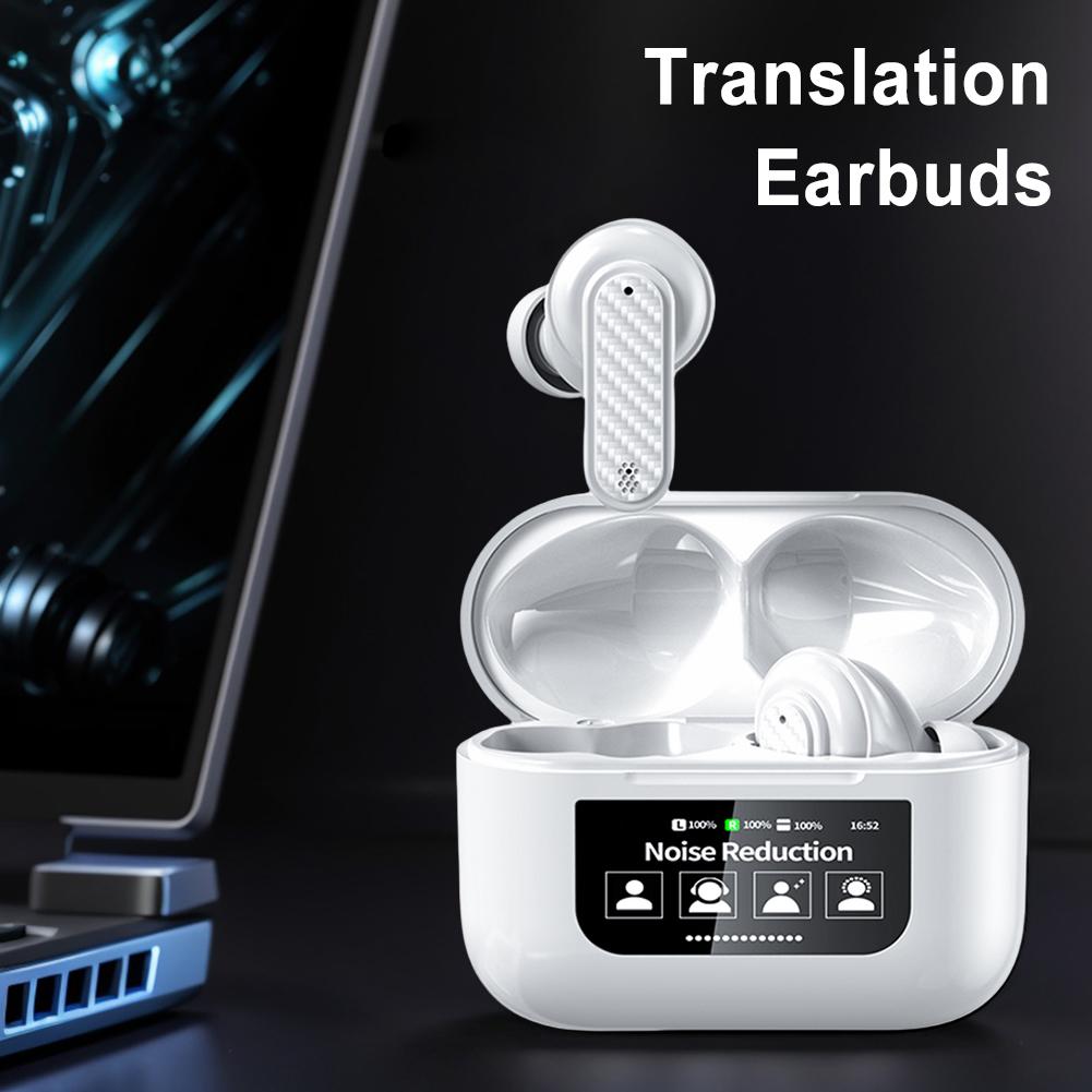 Wireless BT 5.4 Real Time Translator Earbuds ANC Noise Cancelling 144 Languages Translation Earphones Two-Way Translator Earbuds