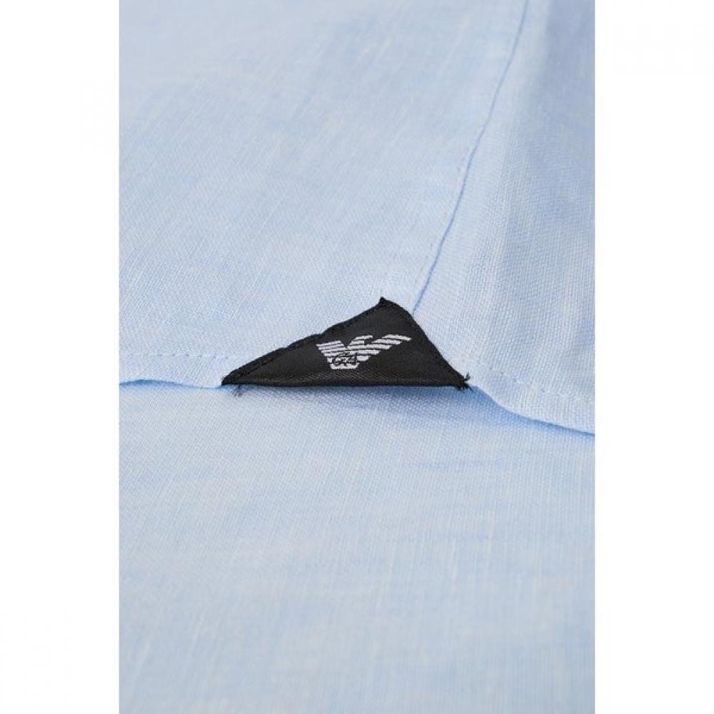 Emporio Armani Men Eagle Embroidery Logo Linen Shirt A516104009