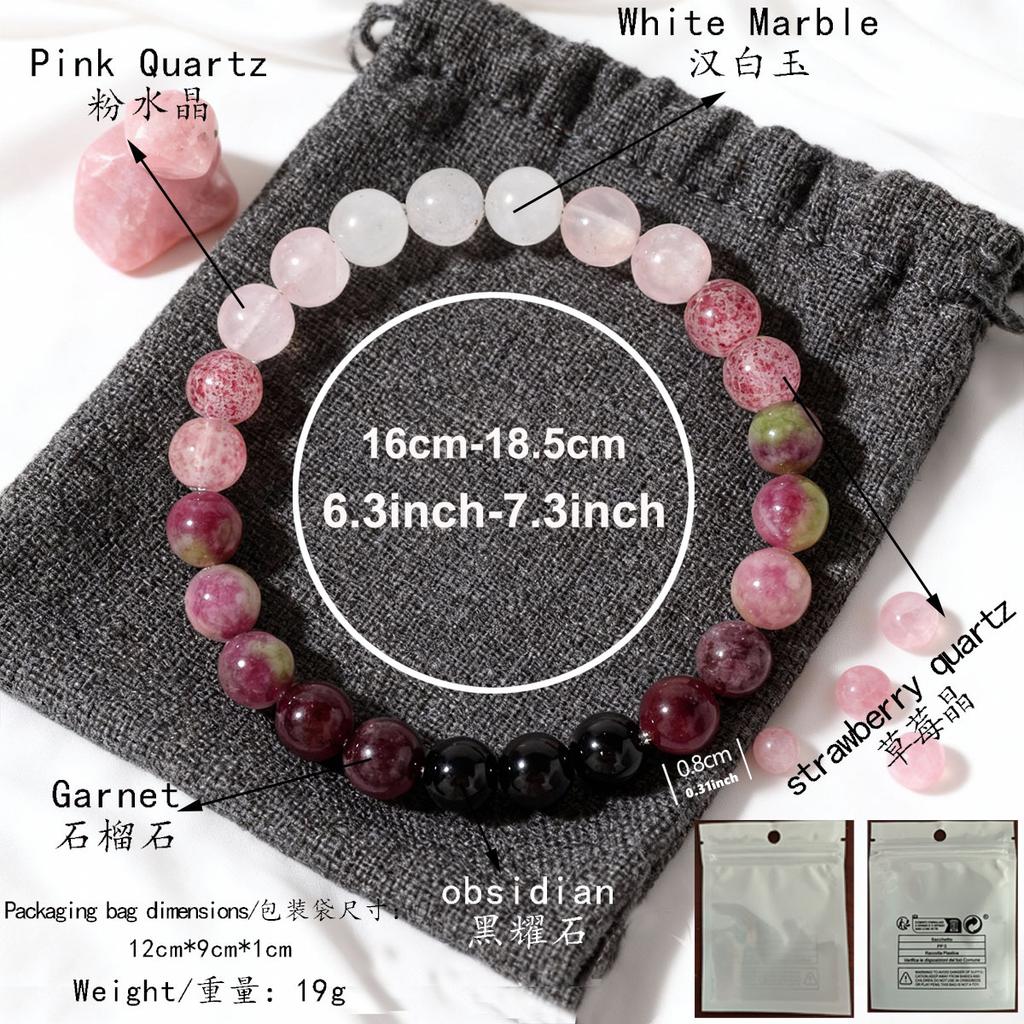 Niche jewelry bracelet stone European and American bracelet crystal garnet flower chlorite bracelet beaded finished product