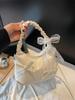 Women's Korean Pearlescent Bow Handbag - Crossbody & Small Tote for Commuting