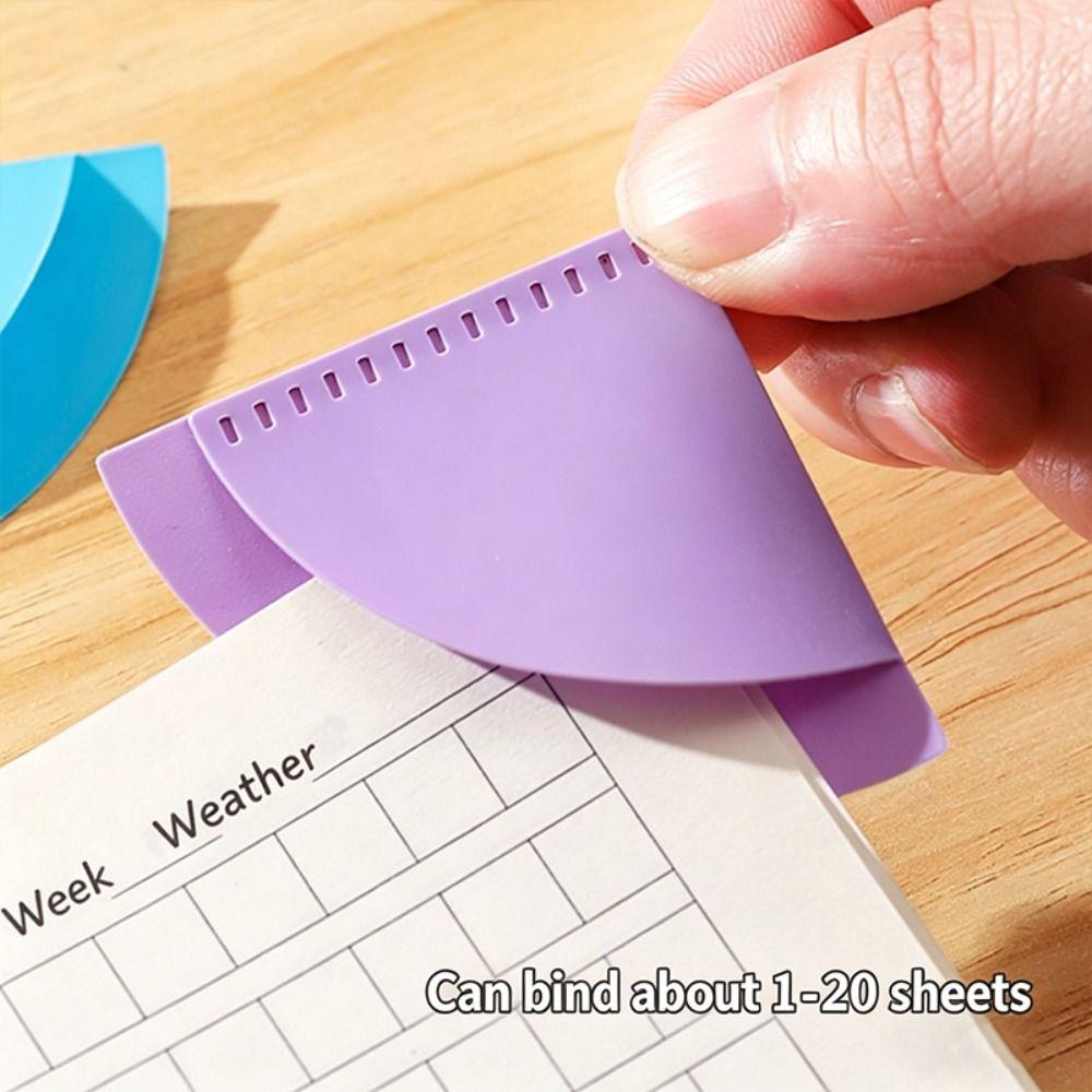 6pcs Fan-Shaped Page Corner Protector Anti-Curl Book Page Clips Simple Book Page Protector  Students