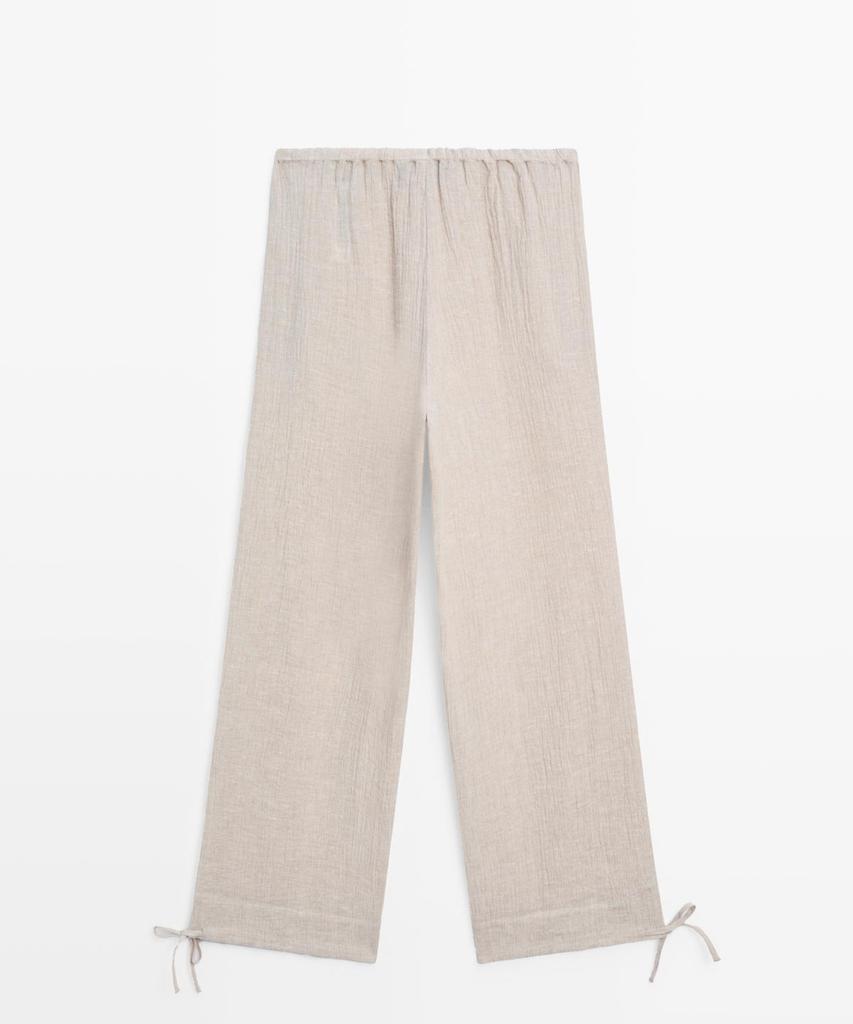 Masimodutti 100% Linen Sarouel Pants