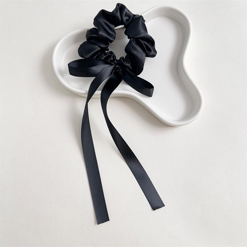 Korea Style Scrunchie High Sense Hair Bows Ribbon Girls Ponytail Hair Ropes Silk Elastic Hair Scrunchies Bows Hair Accessories