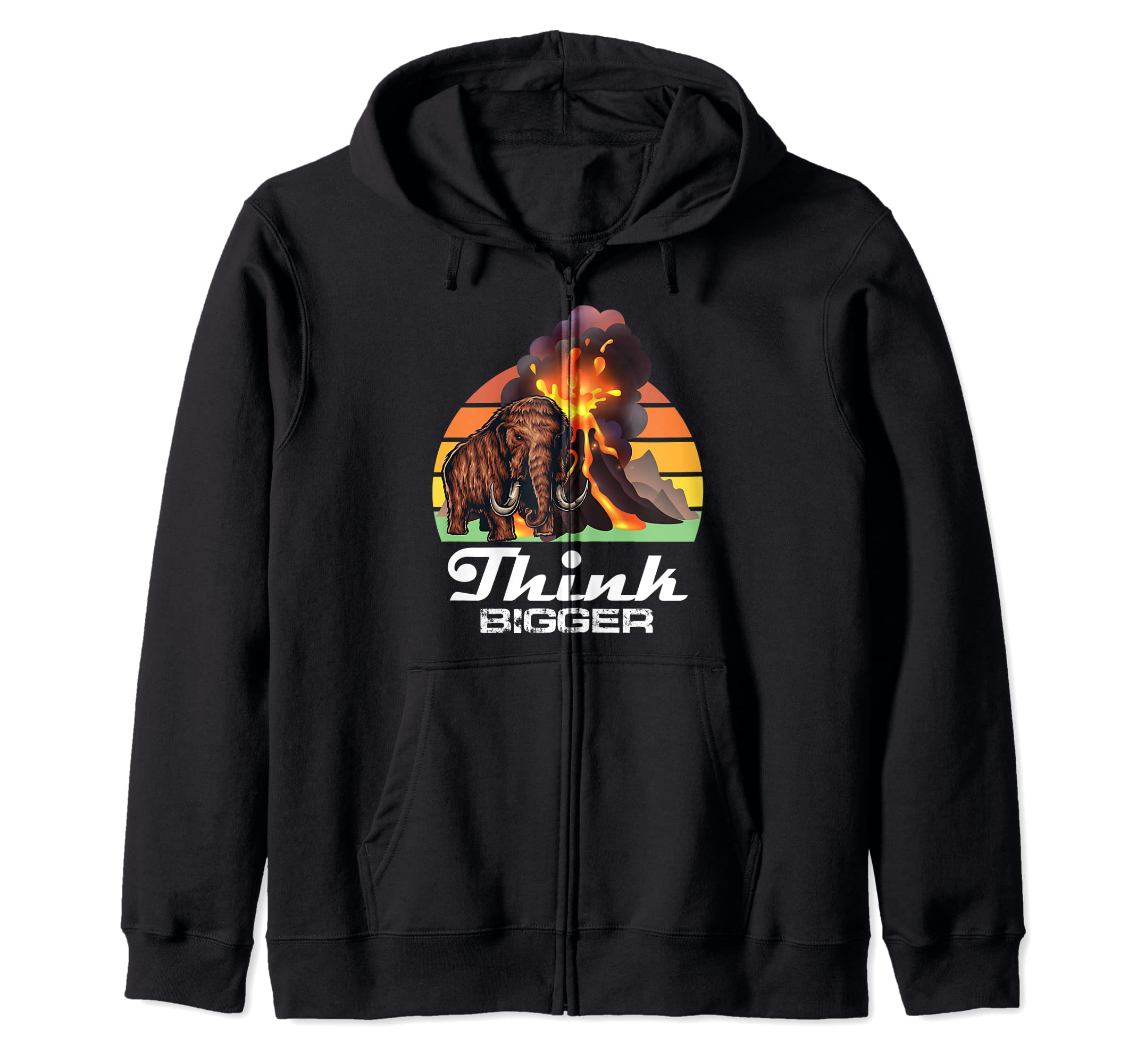 

Funny Mammut Prehistoric Volcano gift design. Zip hoodie