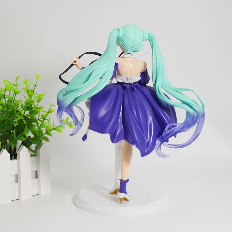 22cm/8.66in Hatsune Miku Anime Figure Purple Skirt Miku Action Figure Fashion Lolita Miku Figurine PVC Collection Model Doll Toy
