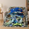 3D Illusion Breaking Wall Dinosaur Animal Series Flannel Blanket,Cozy Soft Throw Blanket for Home Bedroom Bed Sofa Cover Kids