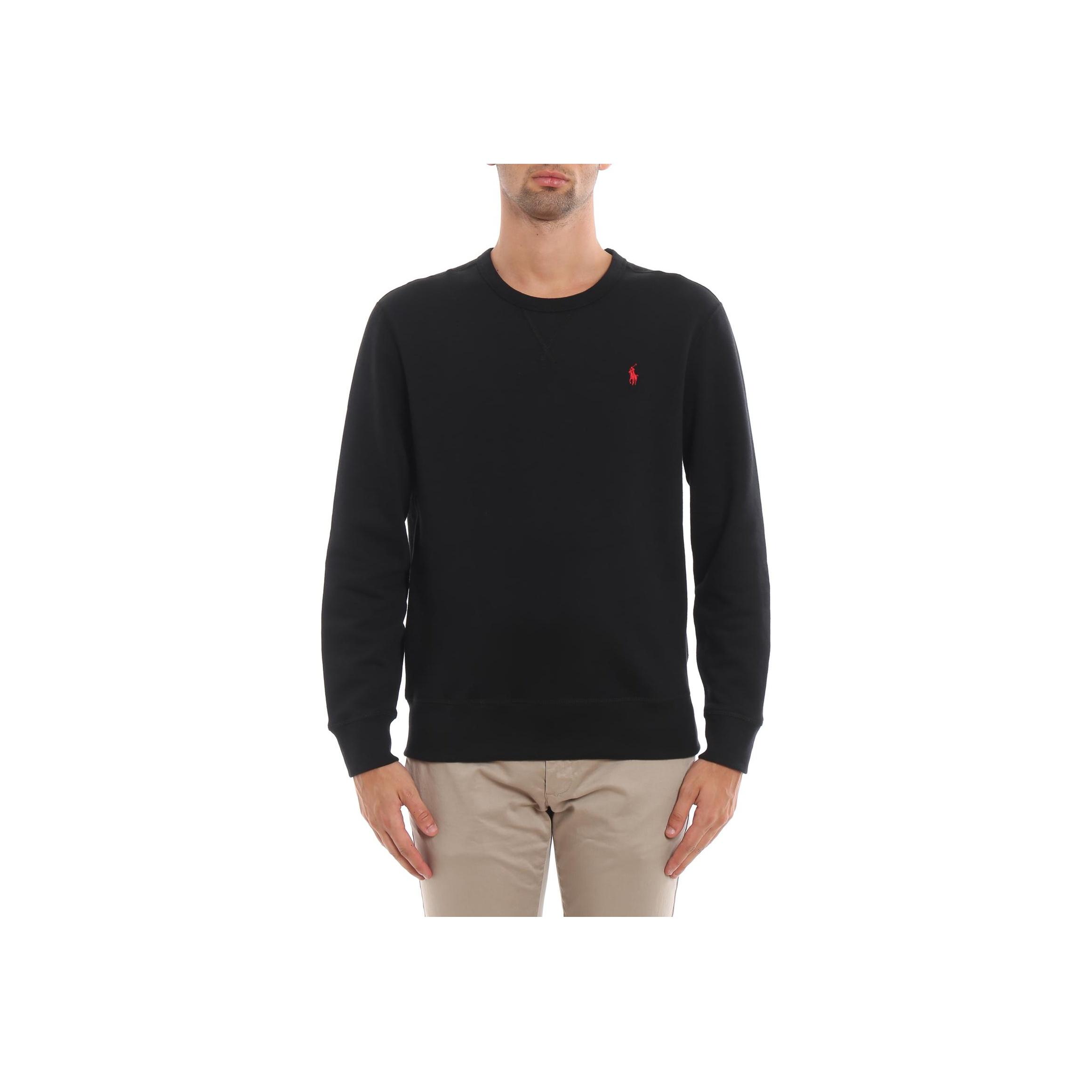 

Polo Ralph Lauren Свитер трикотажный с вышивкой логотипа Small Pony, с круглым вырезом, мужской, черный 710771163-001 S