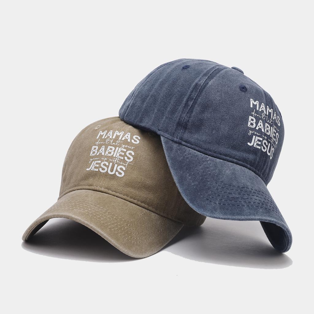 Washed old retro letter heat transfer soft top baseball cap men's personality trendy cap women's casual hat
