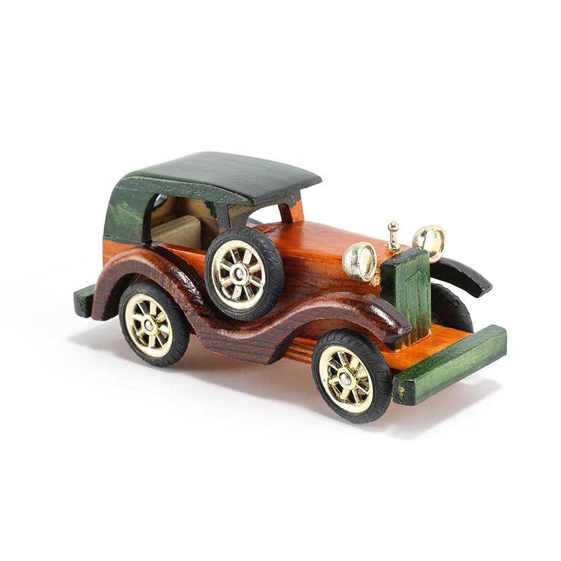 Fashionable Retro Wooden Car 8-inch Creative Home Desktop Ornaments Car Decoration Model Ornaments Home Accessories