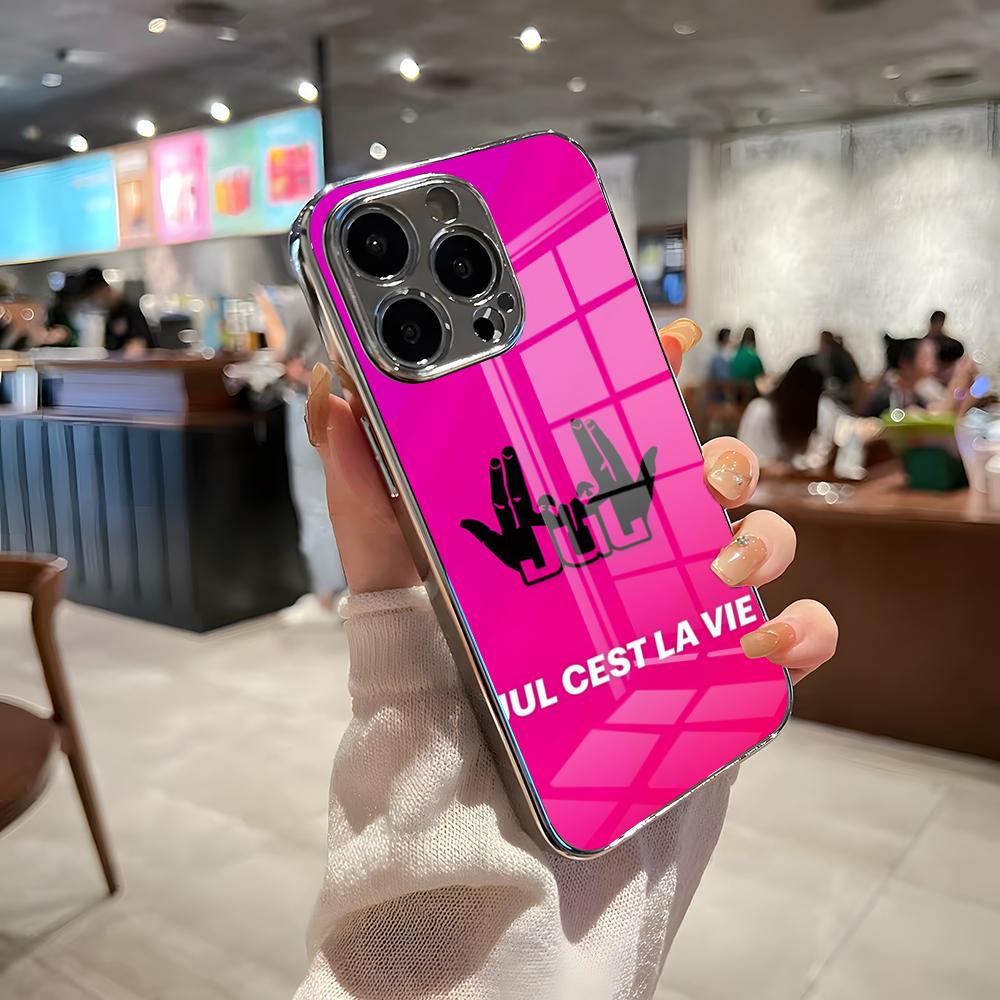 

Rapper J-JuL Phone Case For IPhone 17 Pro Max 15 Pro 16 14 Plus 12 13 Mini 11 Pro Shockproof Electroplated Glass Cover iPhone 12 Pro Max